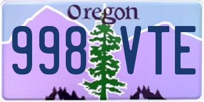 OR license plate 998VTE