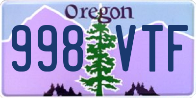 OR license plate 998VTF