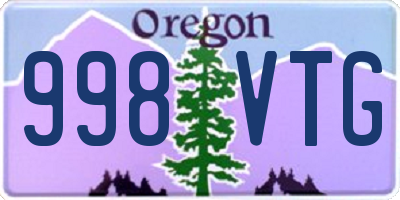 OR license plate 998VTG