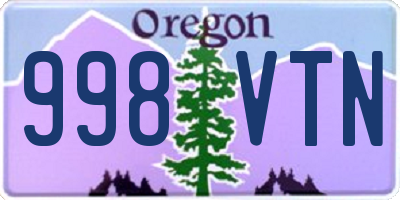 OR license plate 998VTN