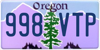OR license plate 998VTP