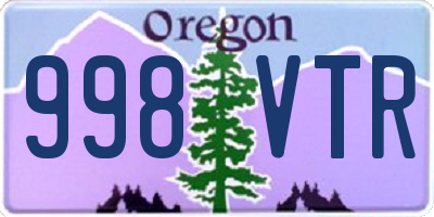 OR license plate 998VTR