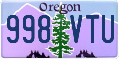 OR license plate 998VTU