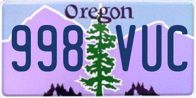 OR license plate 998VUC