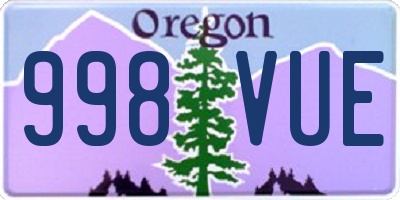 OR license plate 998VUE