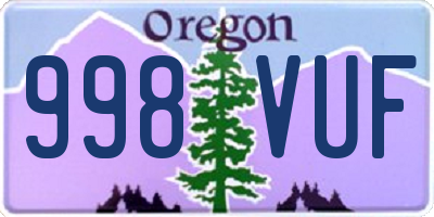 OR license plate 998VUF