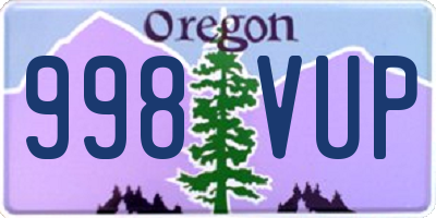 OR license plate 998VUP