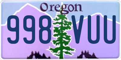 OR license plate 998VUU