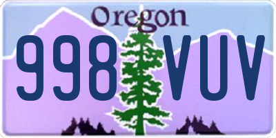 OR license plate 998VUV