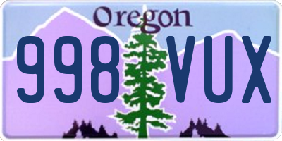OR license plate 998VUX