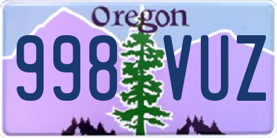 OR license plate 998VUZ