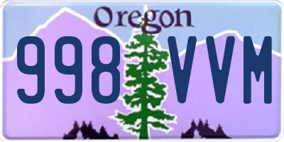 OR license plate 998VVM