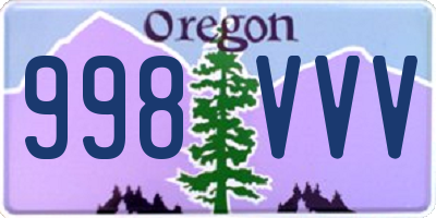 OR license plate 998VVV
