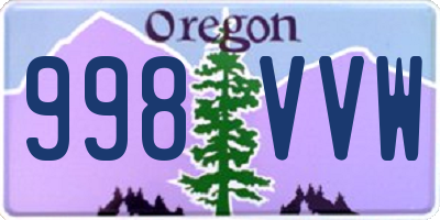 OR license plate 998VVW