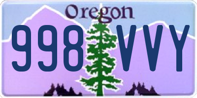 OR license plate 998VVY