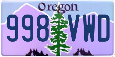 OR license plate 998VWD