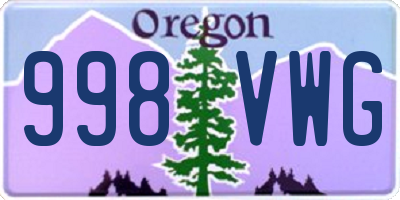 OR license plate 998VWG