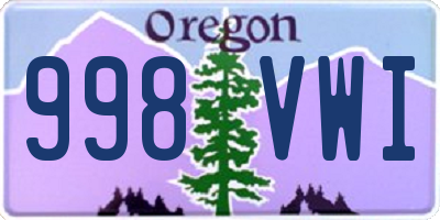 OR license plate 998VWI