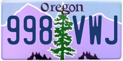 OR license plate 998VWJ