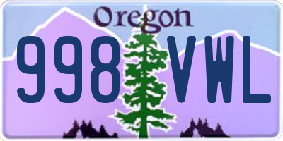 OR license plate 998VWL
