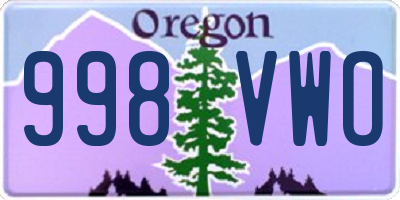OR license plate 998VWO