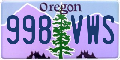 OR license plate 998VWS