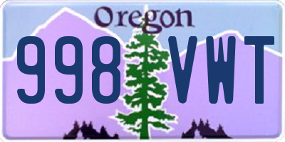 OR license plate 998VWT