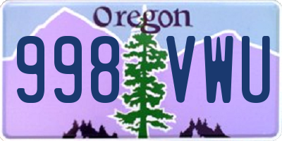 OR license plate 998VWU