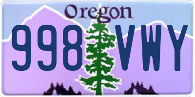 OR license plate 998VWY