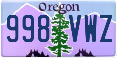 OR license plate 998VWZ