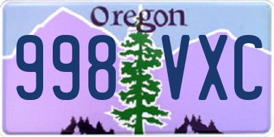 OR license plate 998VXC