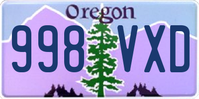 OR license plate 998VXD
