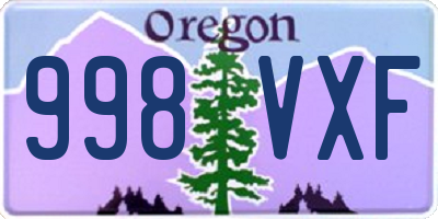 OR license plate 998VXF
