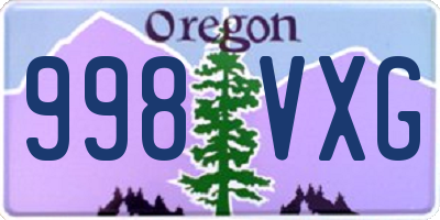 OR license plate 998VXG