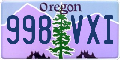 OR license plate 998VXI