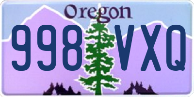 OR license plate 998VXQ