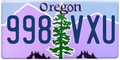 OR license plate 998VXU