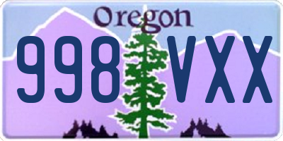 OR license plate 998VXX