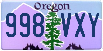 OR license plate 998VXY