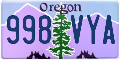OR license plate 998VYA