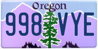 OR license plate 998VYE