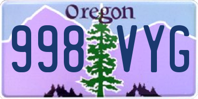 OR license plate 998VYG