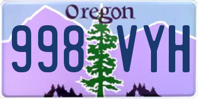 OR license plate 998VYH