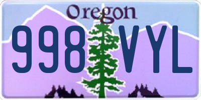 OR license plate 998VYL