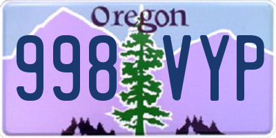 OR license plate 998VYP