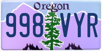 OR license plate 998VYR