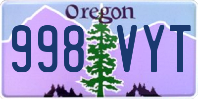 OR license plate 998VYT