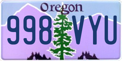 OR license plate 998VYU