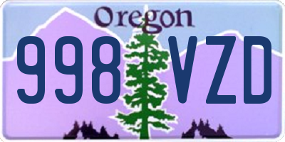 OR license plate 998VZD