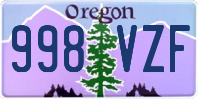 OR license plate 998VZF